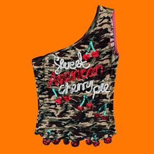 90's 00's vintage camo cherry y2k tank top M Voyage Invest in the Original